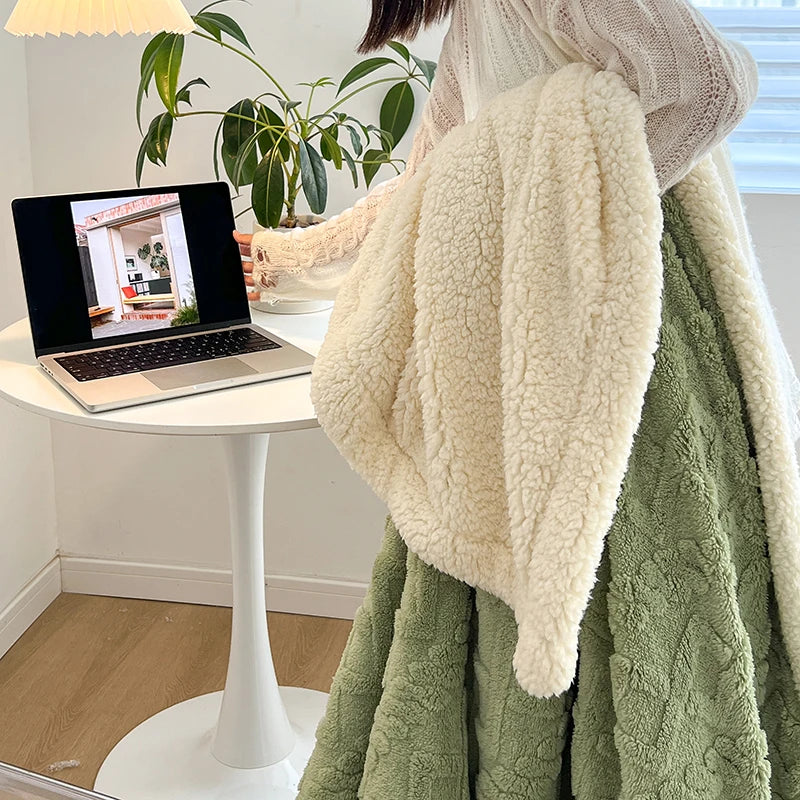Super Soft Throwd -deken Premium Silky Flannel Fleece 3D Geroolde lichtgewicht beddeken Al het hele seizoen gebruik - Groen