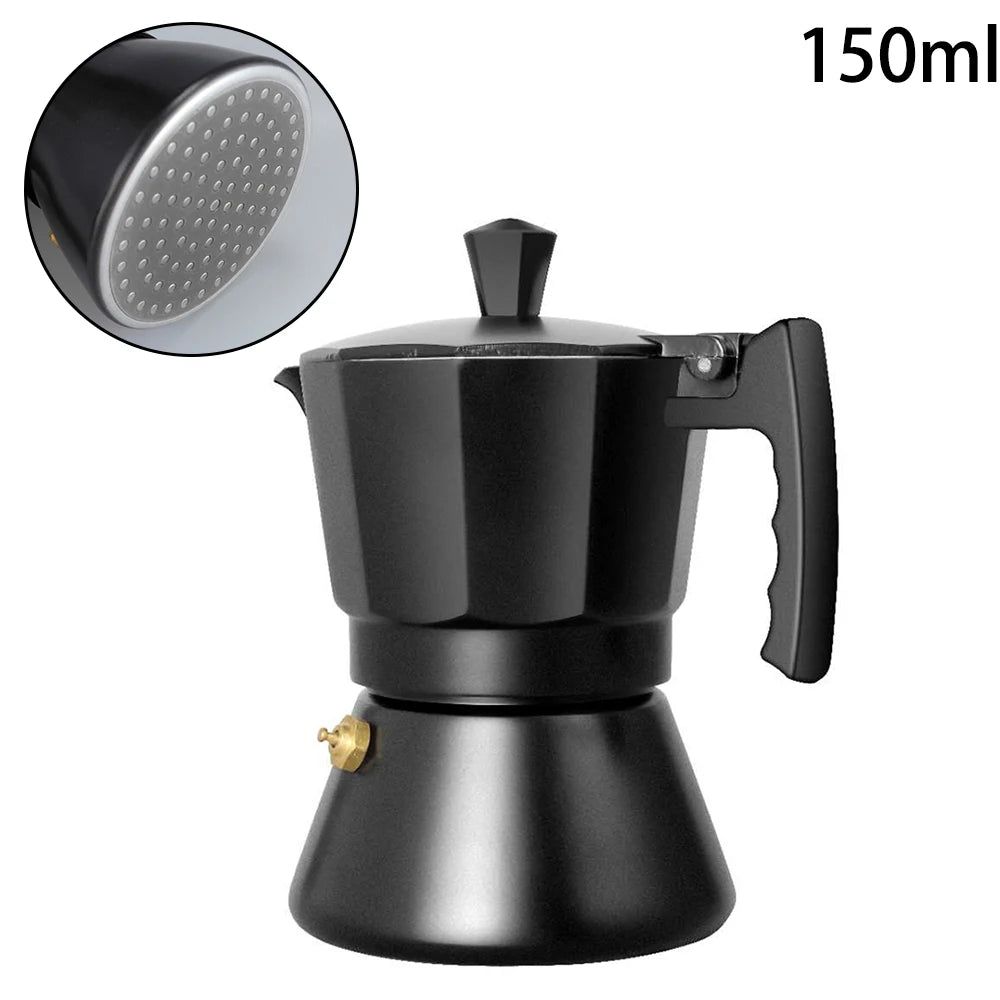 Aluminium Moka Italienische Mokka -Pot -Espresso -Kaffeemaschine -Induktionskocher Percolator Herd Top Pot Coffee Machine 3Cup 6Cup