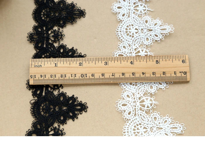 1 yard bredde: 6 cm (2,40 ") høykvalitets DIY anheng håndlaget klær blonder tilbehør vannløselig broderi blonder (SS-363)