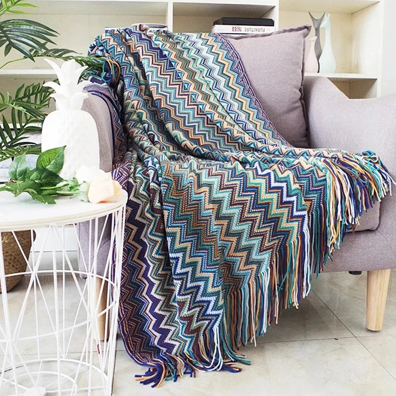Boho łóżko koc geometria aztec baja koce etniczna sofa okładka slipcover wystrój rzutu na ścianę wiszącą gobelin cobertor