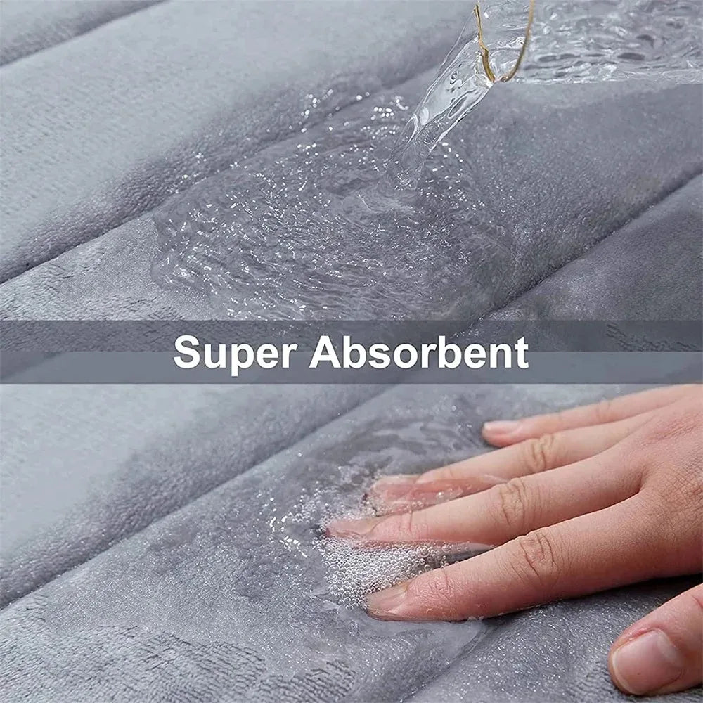 Tapis de bain super absorbant Tapis sans glissement Carpets de salle de bain Soft Memory Foam Floor Mat à chambre à coucher Doilette de sol Douche de douche décor