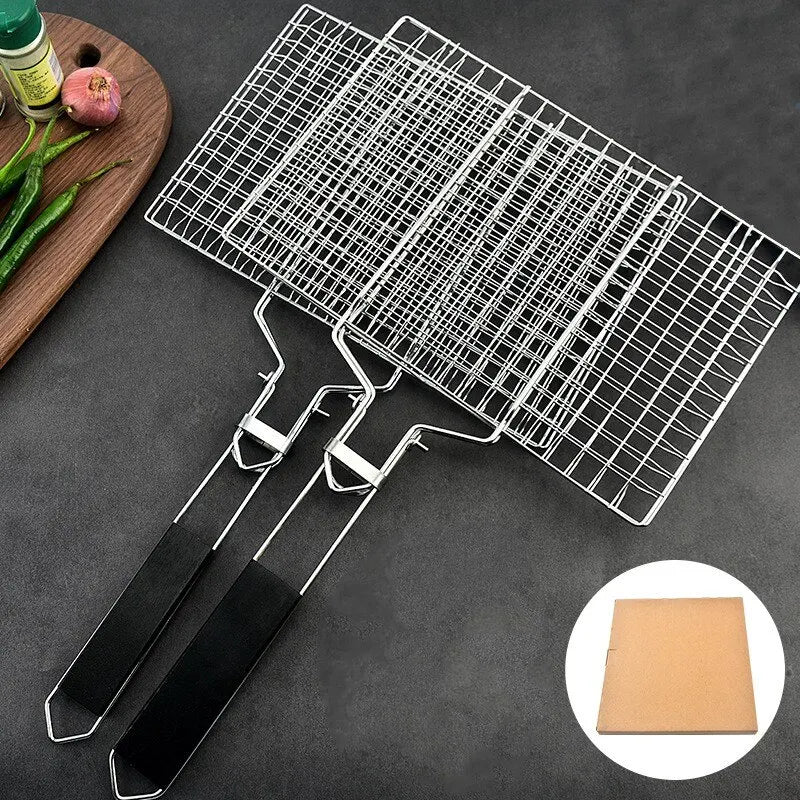 304 Aço inoxidável churrasco de malha não bastão grelha grelha de malha