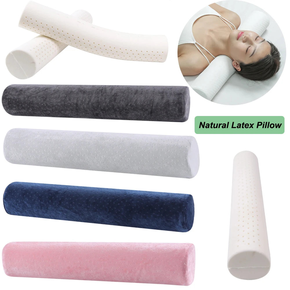 60 / 100cm Thai natierlechen Latex entspaant Zylinder Säit Sleepers fein futti Hals Këssen fir schwanger Këssen Leit