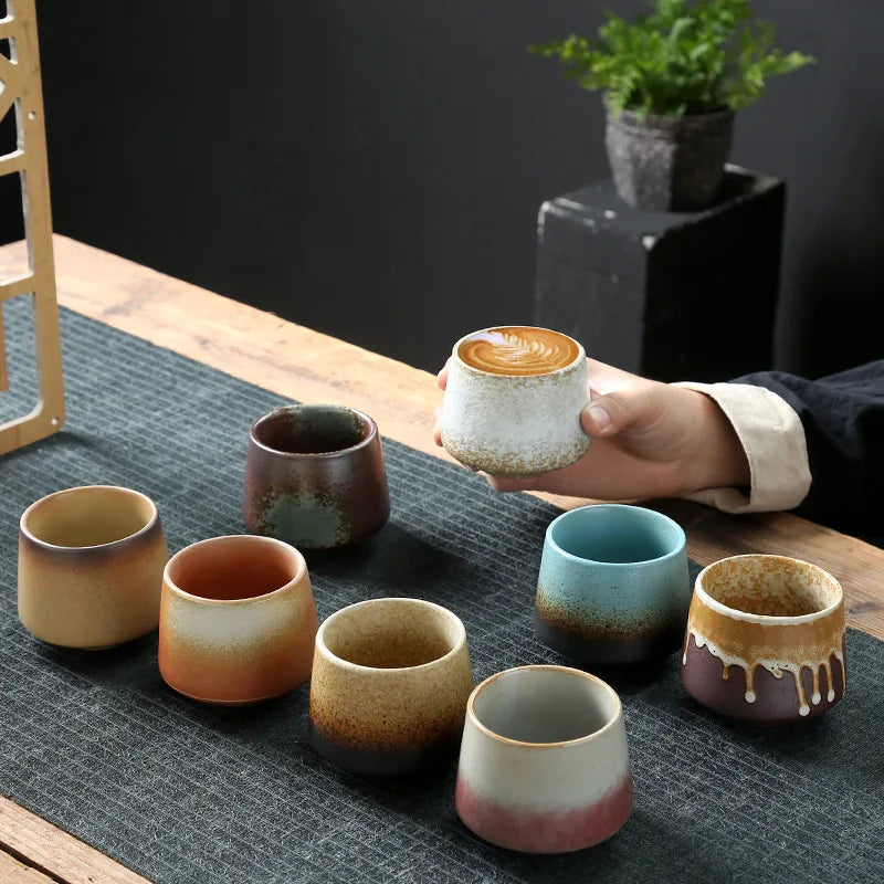 Tazza di ceramica tazza di caffè in ceramica vintage vintage bere tazze da tè da cucina a tazza singola intorno alla stufa