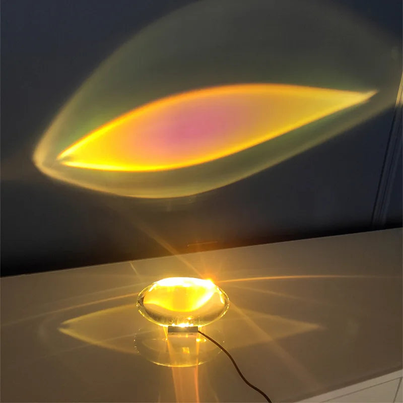 Italienische Designertischlampe LED Kristall Auge des Himmels kostenlose Schiffsschifffahrtslampen lebende Schlafzimmer Dekor Leichte Nacht Projektor