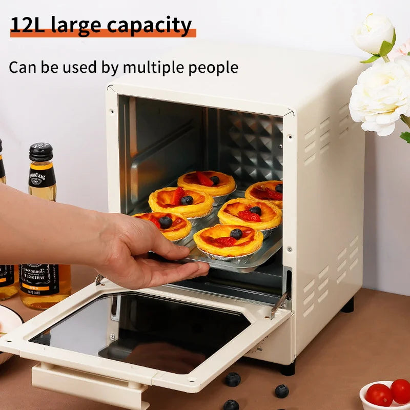 12L lielas ietilpības elektriskie gaisa fritieri Tosteris Cepeškrāsns mehāniskā Sadzīves virtuve 360°Cepšana Konvekcijas cepeškrāsns Fryer Bez eļļas