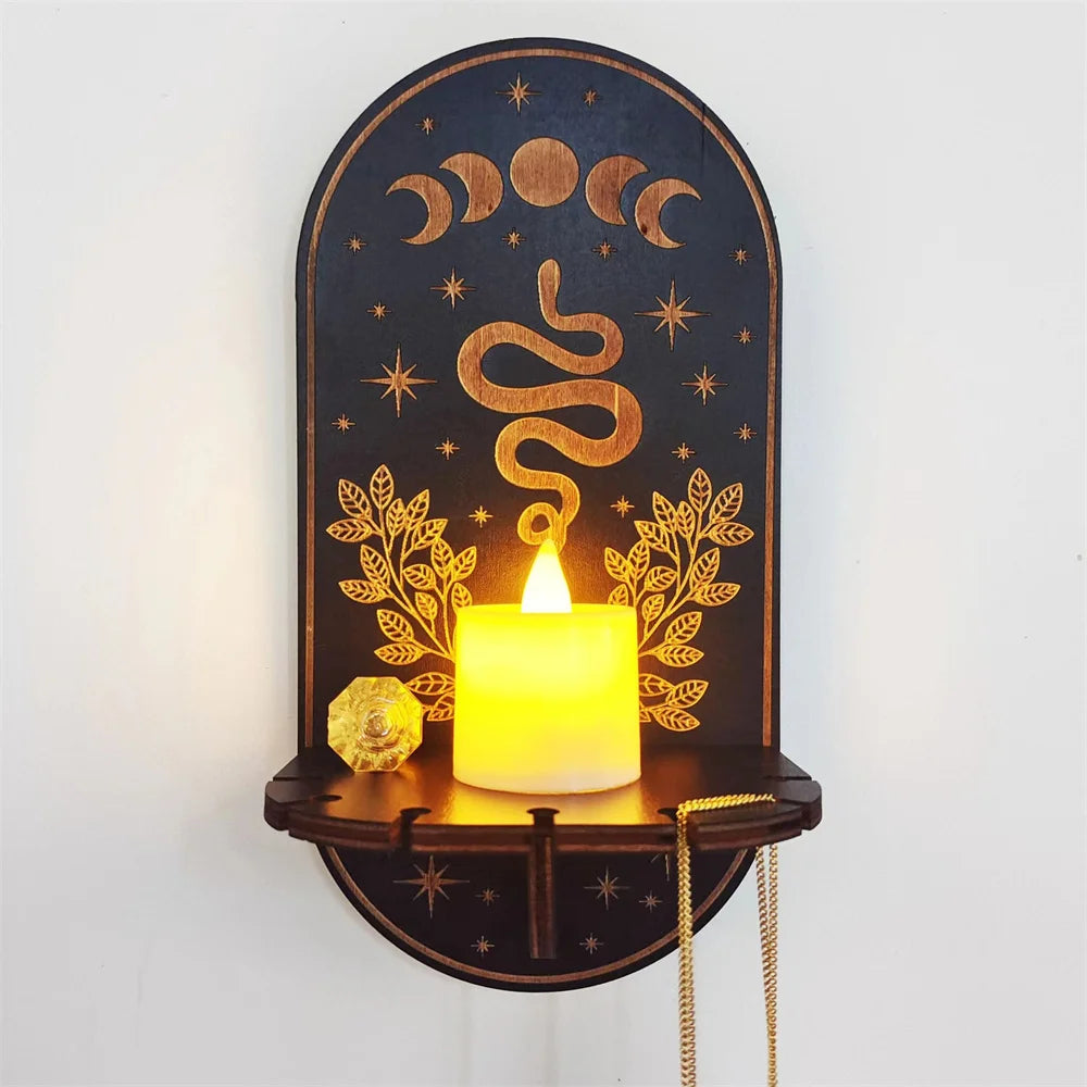 Krystal dekorativ hylde træskæringsmønster Handicraft Crystal Rack Home Candle Holder Decor Crystal Display Stand Craft 1pc