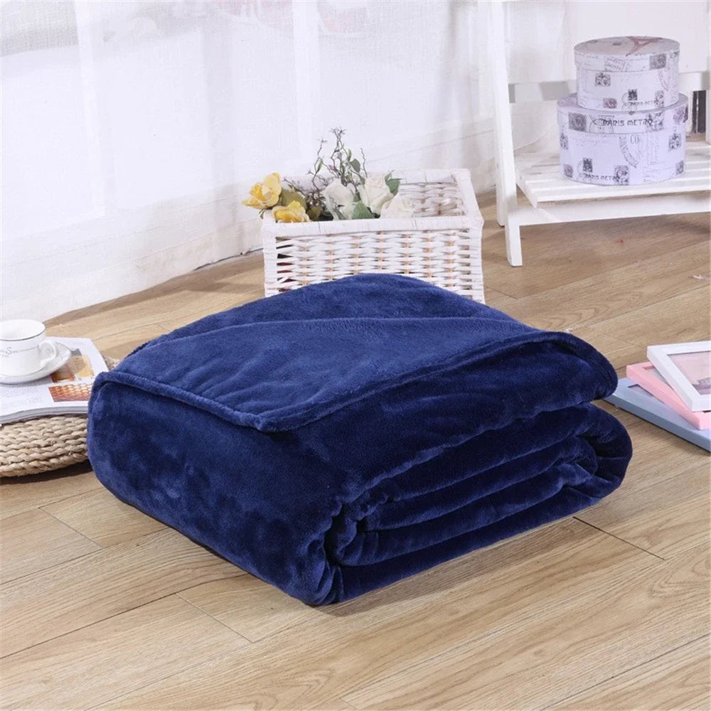 Coral Flanene koce Solid 230GSM Lekkie fur