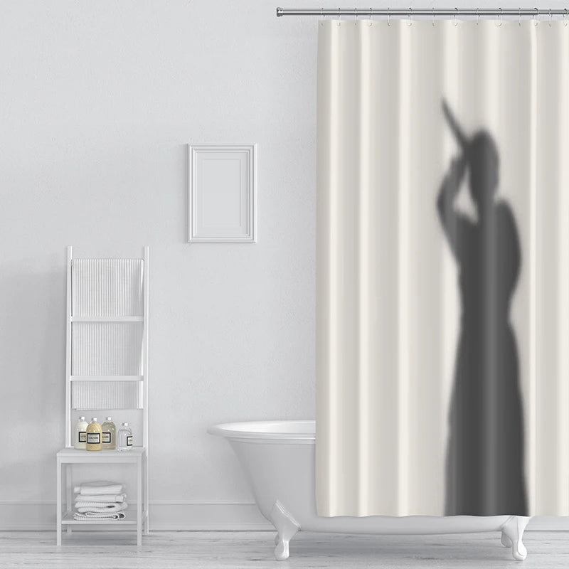 Gaslight Gatekeep Girlboss Psycho Halloween Decoration Disque Curtain de douche avec œillets et crochets pour décor de salle de bain