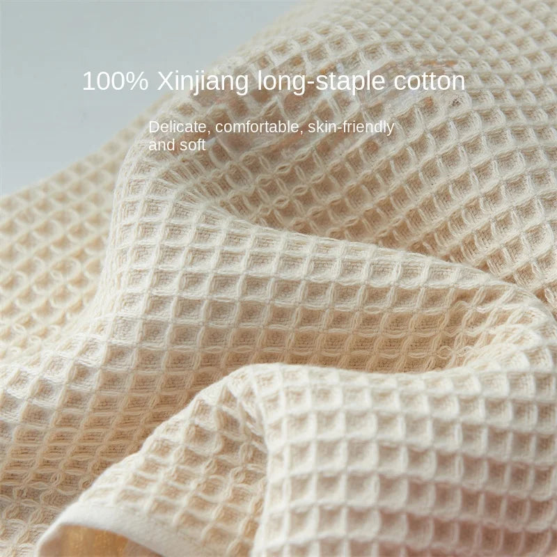 Nouvelle serviette de serviette en coton à gaufre simple 35x80cm / 70x140 cm absorbant doux et confortable pour la peau pas facile à piler