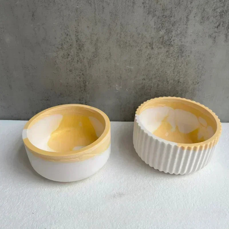 Candetto rotondo fai da te Vasco di candele silicone Vaso di fiori vaso di fiori vaso ceramica in ceramica Stampo Artigianato fatti a mano Produtti