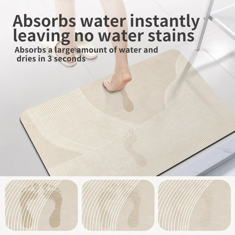 Tapis de douche antidérapant de salle de bain luxueux