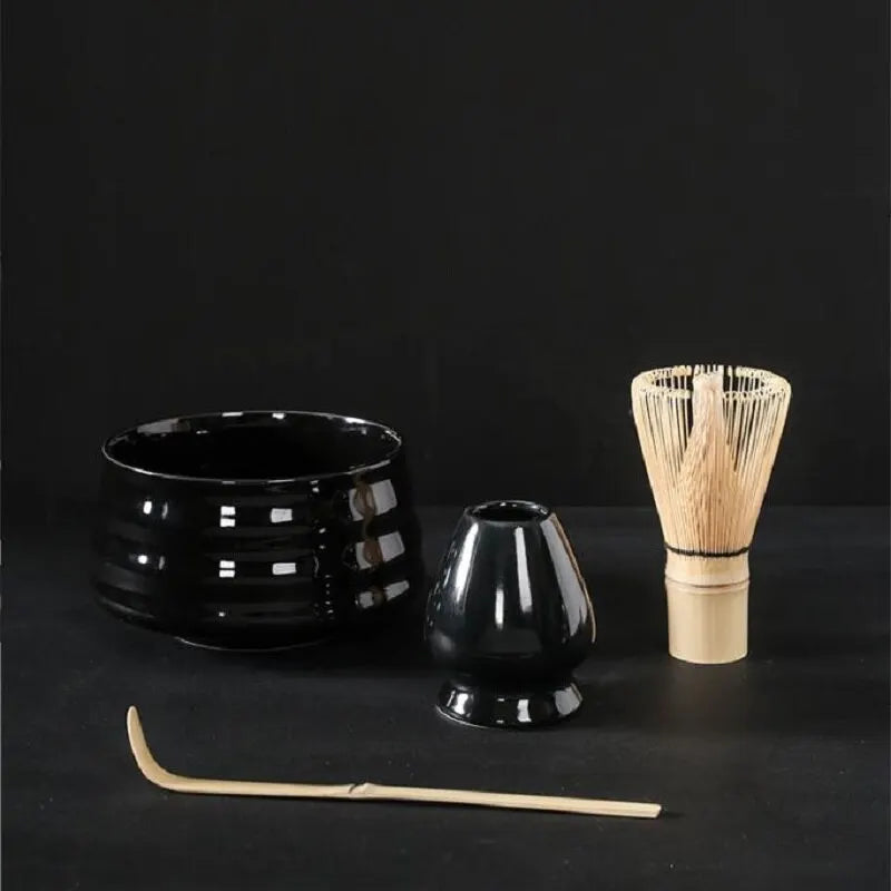 4pcs Japones Matcha Set Safe Bamboo Wathisk Cuchucos Té de té Bebidas Interiores Terreno de té Herramientas de fabricación de té Accesorios