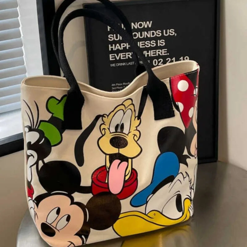 Disneycartoon Mickey Fashion všestranná largecapacity plátno ramenní taška dámské neformální všestranné kabelky studentské třídy