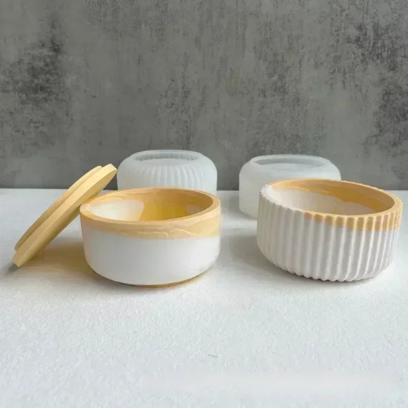 Candetto rotondo fai da te Vasco di candele silicone Vaso di fiori vaso di fiori vaso ceramica in ceramica Stampo Artigianato fatti a mano Produtti