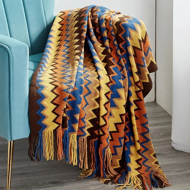 Boho łóżko koc geometria aztec baja koce etniczna sofa okładka slipcover wystrój rzutu na ścianę wiszącą gobelin cobertor