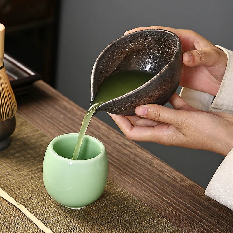 1pc Pottery de cerámica gruesa Chawan accesorios de tazón de té japonés matcha mezcla herramientas de cocina de tazón