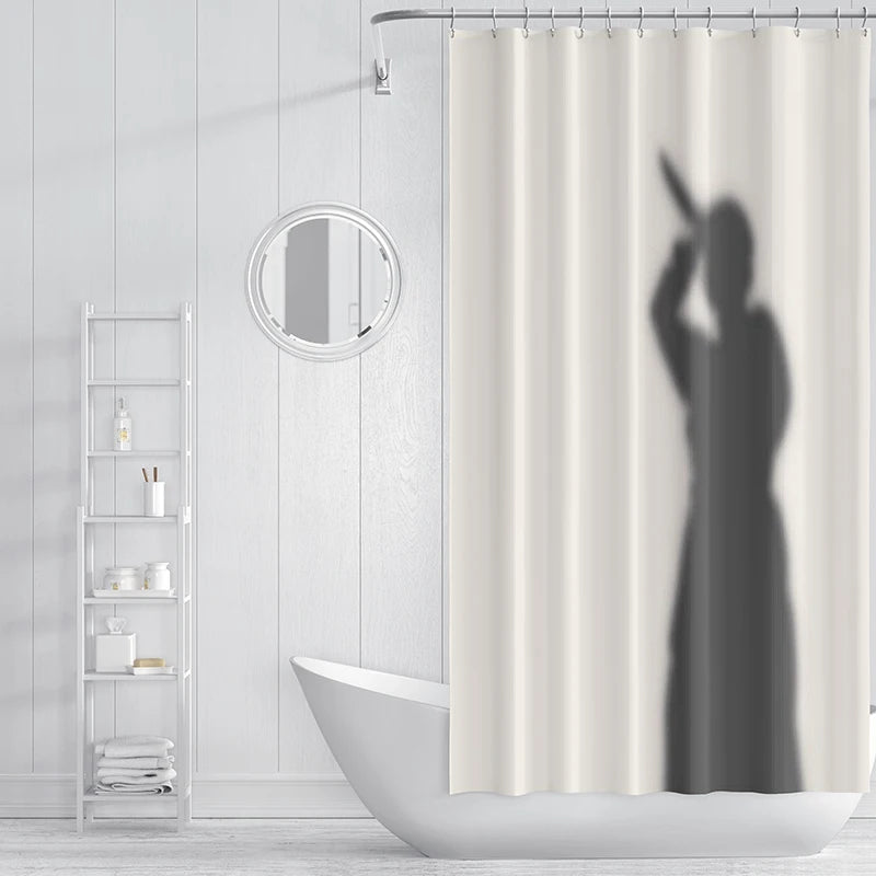 Gaslight Gatekeep Girlboss Psycho Halloween Decoration Disque Curtain de douche avec œillets et crochets pour décor de salle de bain