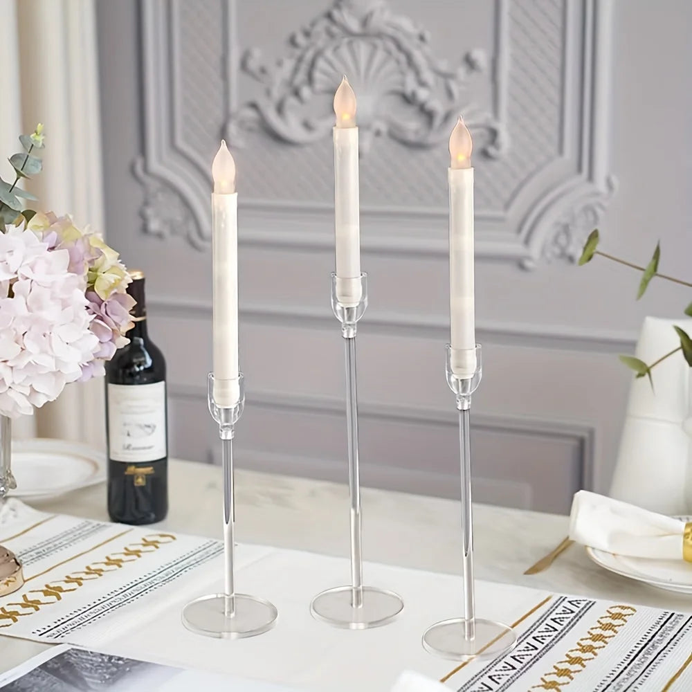3PCS Clear Acryl Candlestick Holder na imprezę weselną