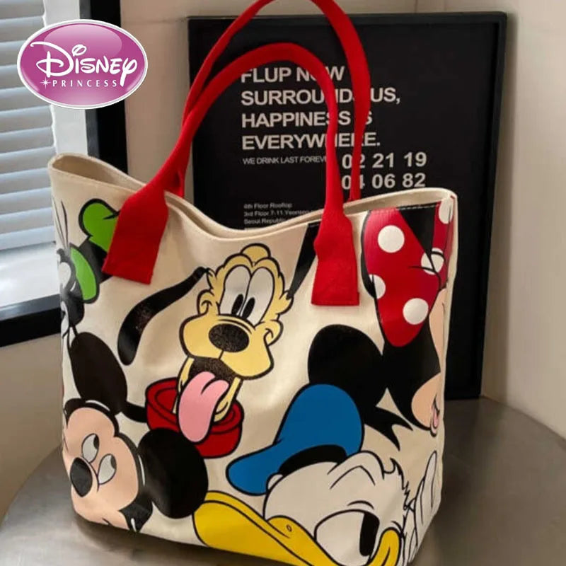 Disneycartoon Mickey Fashion všestranná largecapacity plátno ramenní taška dámské neformální všestranné kabelky studentské třídy