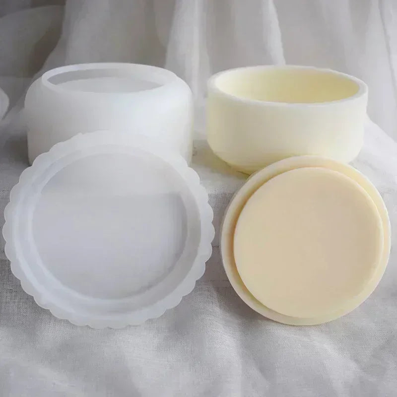 Candetto rotondo fai da te Vasco di candele silicone Vaso di fiori vaso di fiori vaso ceramica in ceramica Stampo Artigianato fatti a mano Produtti