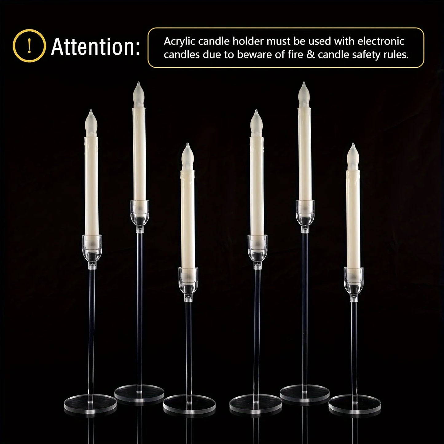3PCS Clear Acryl Candlestick Holder na imprezę weselną