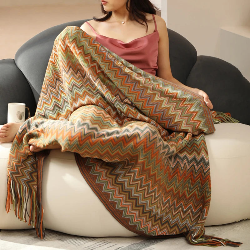 Boho łóżko koc geometria aztec baja koce etniczna sofa okładka slipcover wystrój rzutu na ścianę wiszącą gobelin cobertor