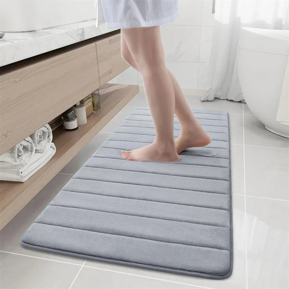 Tapis de bain super absorbant Tapis sans glissement Carpets de salle de bain Soft Memory Foam Floor Mat à chambre à coucher Doilette de sol Douche de douche décor