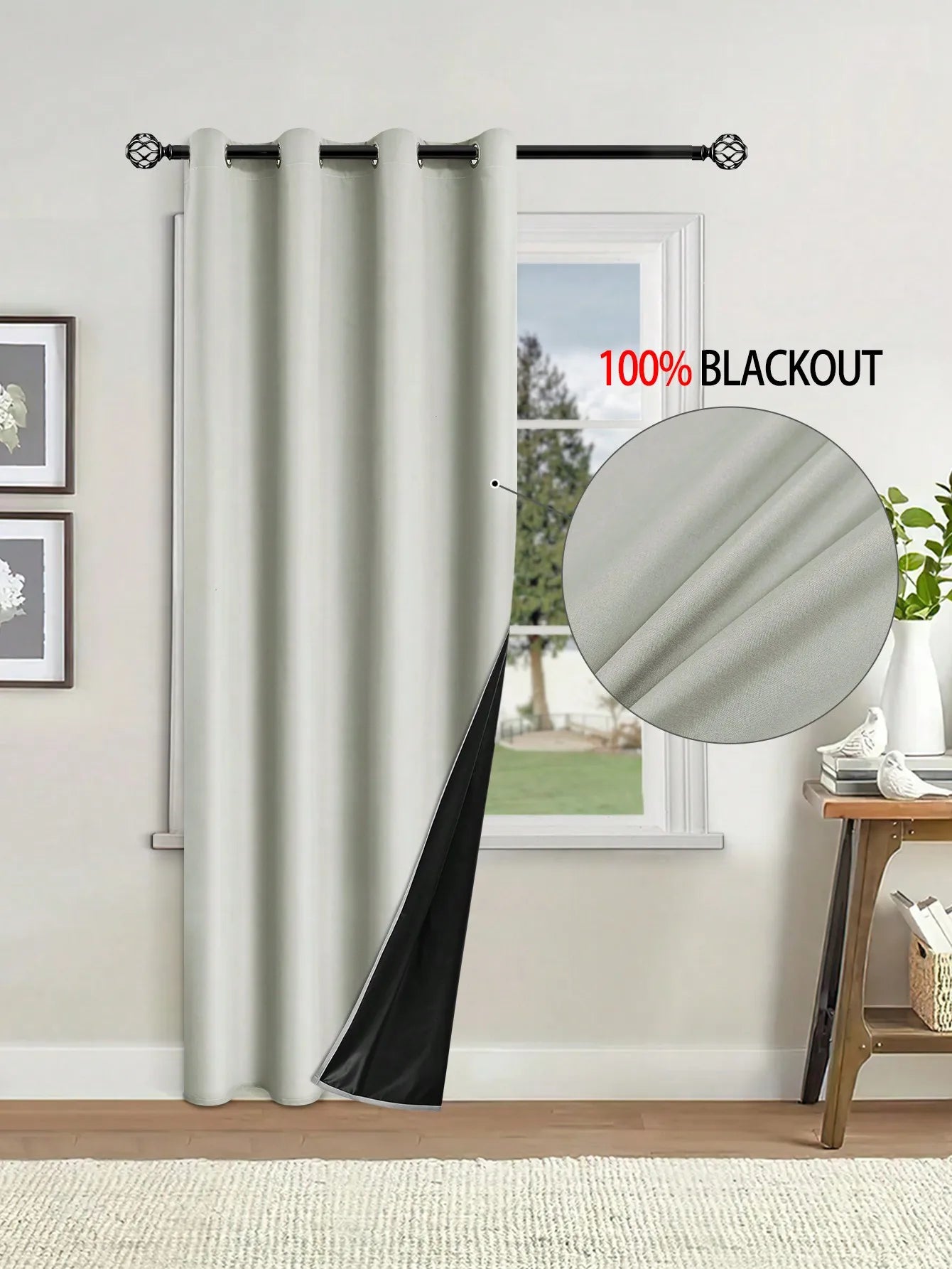 Tenda blackout da 1 pc con fodera isolata rivestita, ideale per soggiorno, camera da letto, cucina, bagno, arredamento per la casa, arredamento della camera