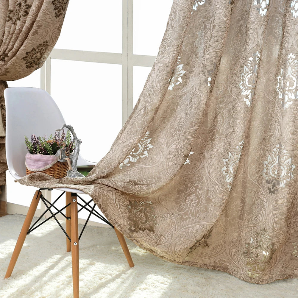 1 PC Naperlereuropäesche Stil Jacquard Curen Stoffer fir Fënstere Balkonin Rohdremy Living Zëmmer behandelt all Match