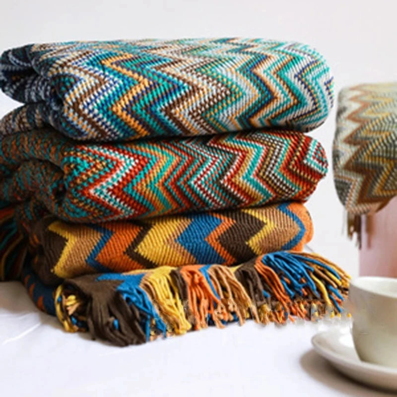 Boho łóżko koc geometria aztec baja koce etniczna sofa okładka slipcover wystrój rzutu na ścianę wiszącą gobelin cobertor