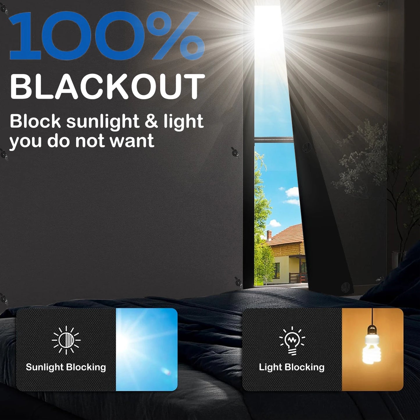 100% zatemňovací záclona s přísavným pohárem UV blokovací okna Drapes Blinds Full Shades Panel DIY Portable Film SunShade Cover