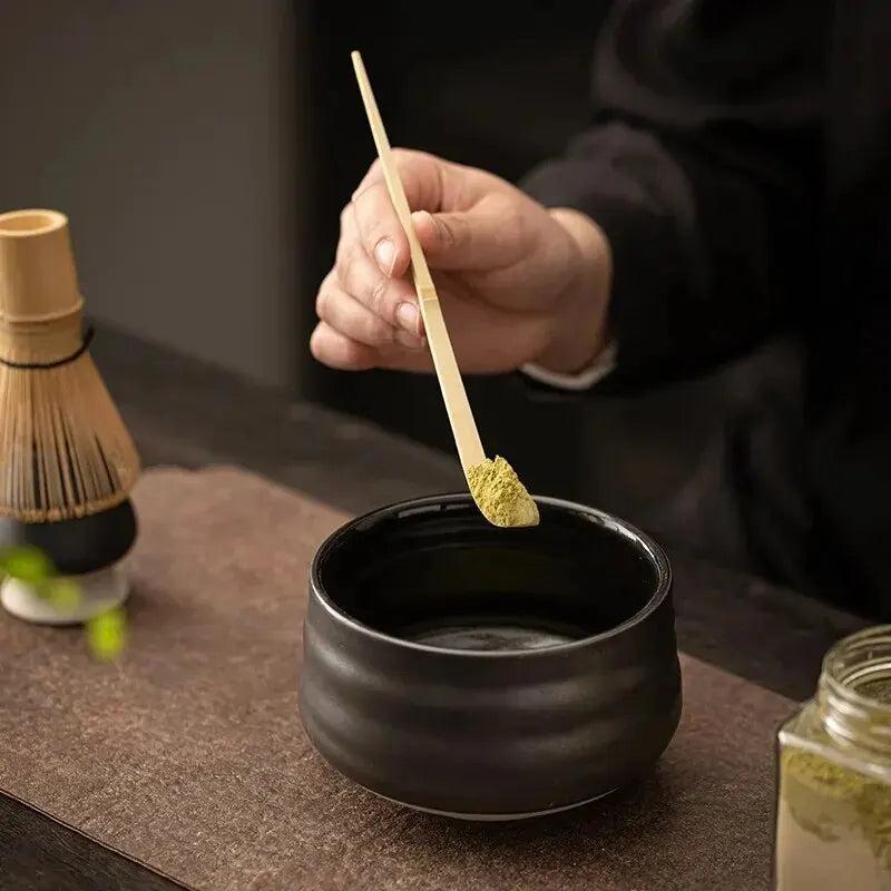 4pcs Japones Matcha Set Safe Bamboo Wathisk Cuchucos Té de té Bebidas Interiores Terreno de té Herramientas de fabricación de té Accesorios