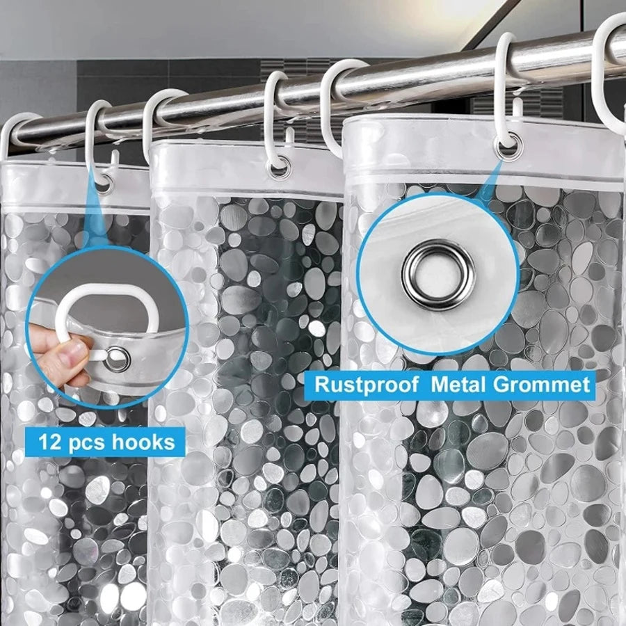 Rideau de douche Peva Pebble Ligne de baignoire étanche à la baignoire imperméable couvercle de bain pavée de salle de bain rideaux de bain