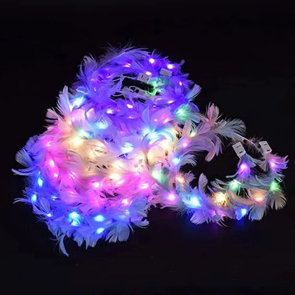 10бр. LED цветна корона лента за глава Светлина ленти за глава на цветя за жени гирлянди светещи флорални венец за сватбени партита