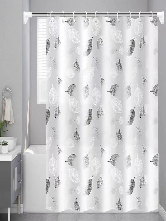 1 PC PE Materiál plastový vodotěsný vodotěsný plísní oddíl koupelny Černý list sprchový záclon