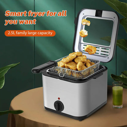 220 V Electric Fryer Fryer 2,5 litri francese olio da forno da forno caldo pollo fritto grill cottura cucina regolabile cucina cucina