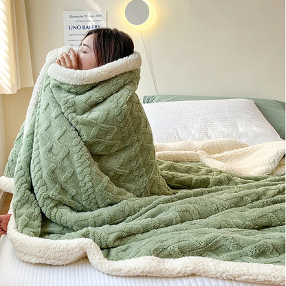Super Soft Throwd -deken Premium Silky Flannel Fleece 3D Geroolde lichtgewicht beddeken Al het hele seizoen gebruik - Groen