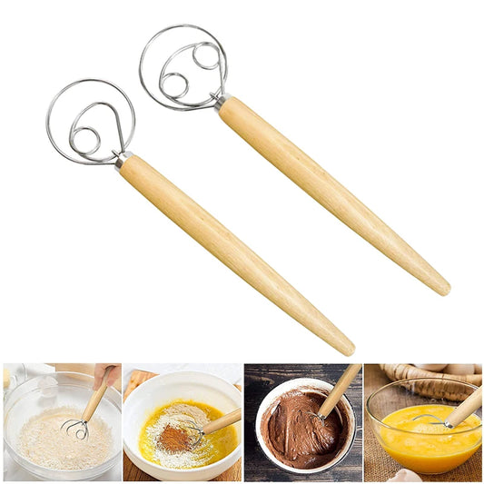 Batimiento de masa danés de mano grande batidora de pan torta de acero inoxidable masa para masa de masa palo de huevo batidor de cocinas para hornear herramientas
