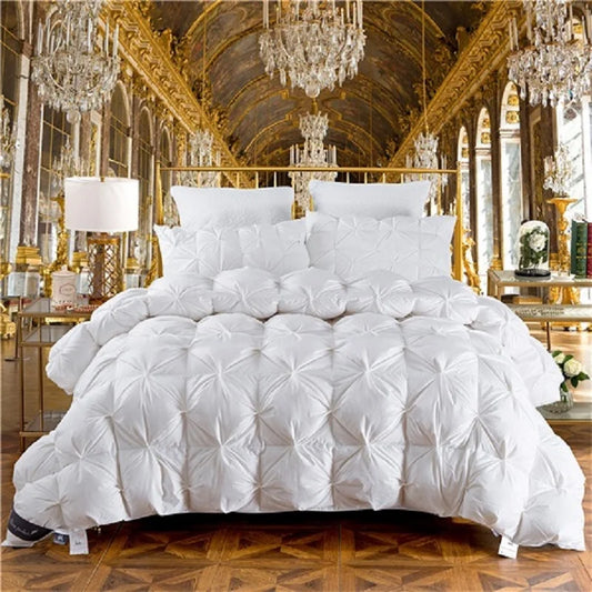 100% Goose Down Duvet 3D Luxury Quilt trapunta King Queen Full size Concitore a grandezza inverno Spesso di colore solido
