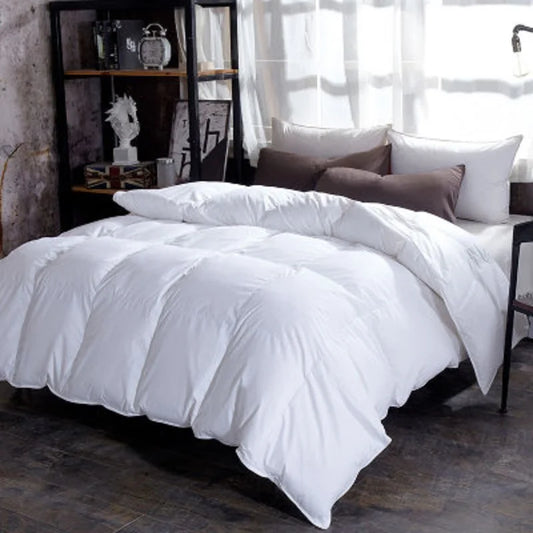 100% con piumino giù piumino trapuntato comfort perfetto a doppia dimensione inverno spessa coperta di letti a colori solidi