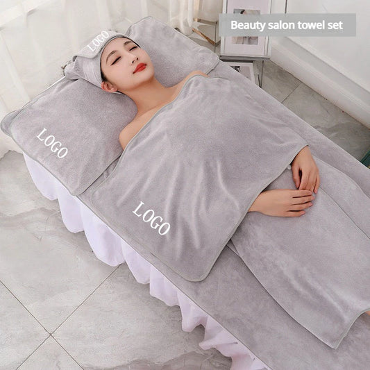 5PCS lázně specializované ručníky zahušťované kosmetické salon přizpůsobené logo koupelny vlasy sada ručníku Personalizovaná ručník postele vaše jméno