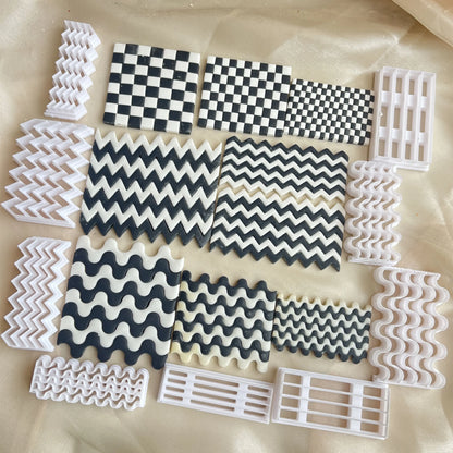 Stampanti polimeri a scacchiera stampi argillosi per cutter argilla ceramica fai -da -te orecchini gioielli pressati strumenti di ceramica
