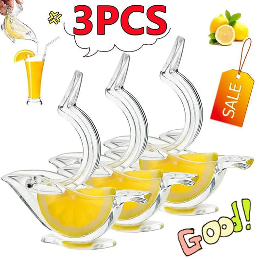 3/2/100 kuchyně domácí skluzavka Nástroj Stisknuté tlačítko Ovoce Mini Manuální odšťavňovač Tvar ptáků Transparentní přenosný pomerančový citronový manuální odšťavňovač