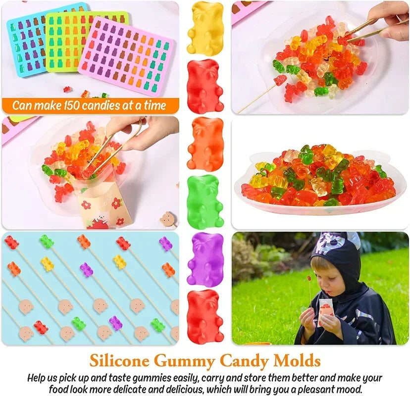 50 Gitter Gummi Bear Schimmel Silicone Gleeweger Bully Schimmel mat Dropper Candy Candy Fondant Schimmel DIY BAKEKENKEN