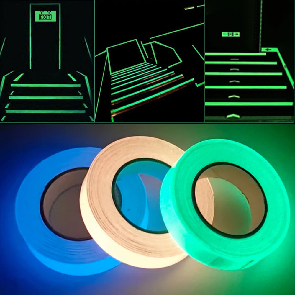 Nastro luminoso da 3 metri logo di emergenza bagliore autoadesivo nel palcoscenico scuro adesivi per la casa decorazioni per feste decorative