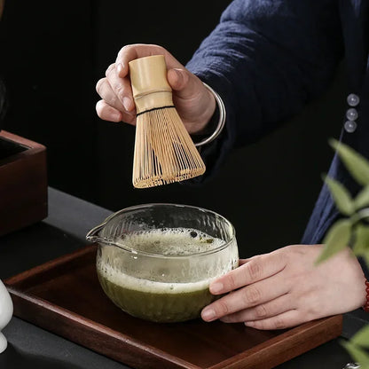 3/4PCS Matcha tējas komplekts bambusa slotiņu Scoop Glass Matcha Bowl tradicionālie iekštelpu izgatavoti tējas pagatavošanas rīki