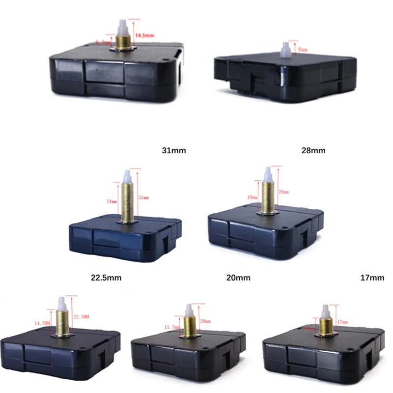 Relógio de parede DIY Peças de movimento de reposição Reparo tempo Montagem Motor de relógio 20 mm espessura máxima de discagem
