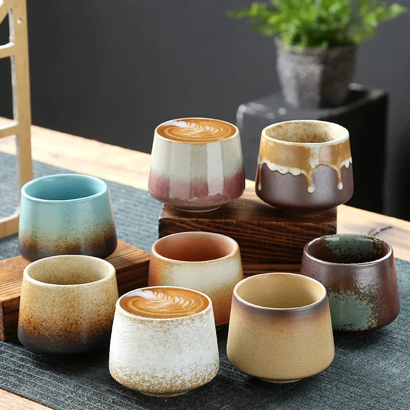 Tazza di ceramica tazza di caffè in ceramica vintage vintage bere tazze da tè da cucina a tazza singola intorno alla stufa