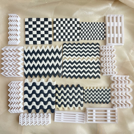Checkerboard polymer Clay Schlasschlay Strip Cutter Dy Ceramics Ouerrings Bijouen Zeiendéngschter